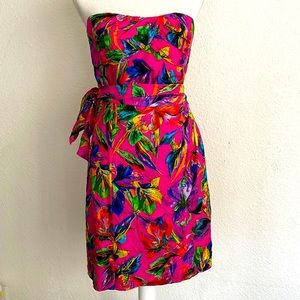 Nanette Lepore Strapless Flora Silk Dress